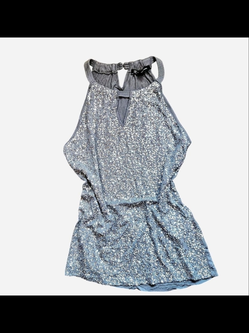Y2k INC International Concepts Gray Sequin Top